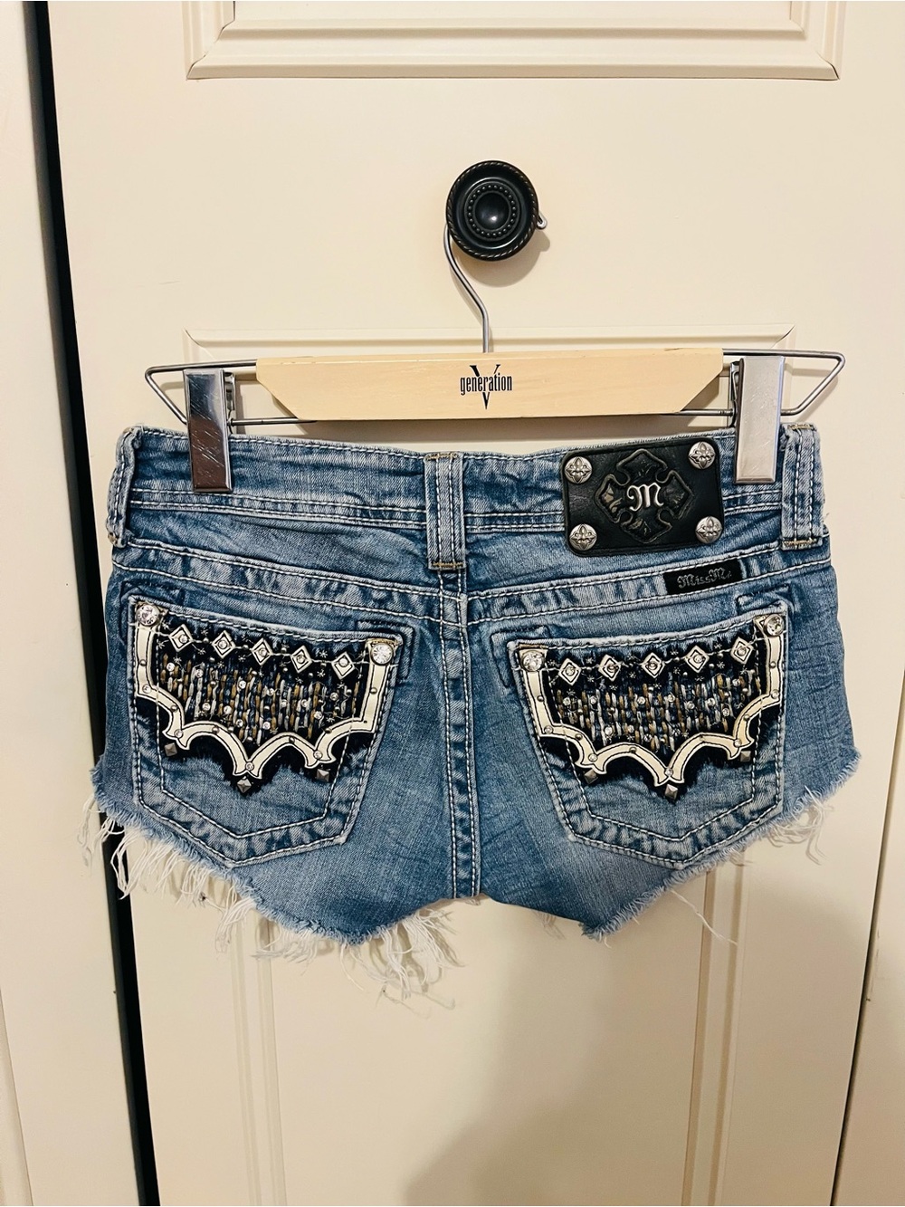 Miss Me Light Blue Distressed Denim Cutoff Shorts - Picture 2 of 3